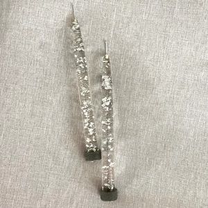 Rare Mid Century Lucite Tapers with Silver Flecks